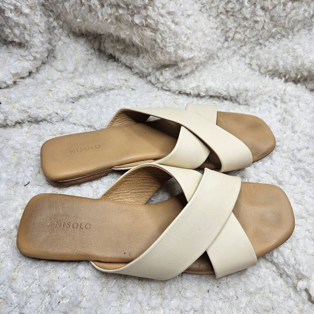 Nisolo Catalina Cross Strap Slide Sandals sz 10